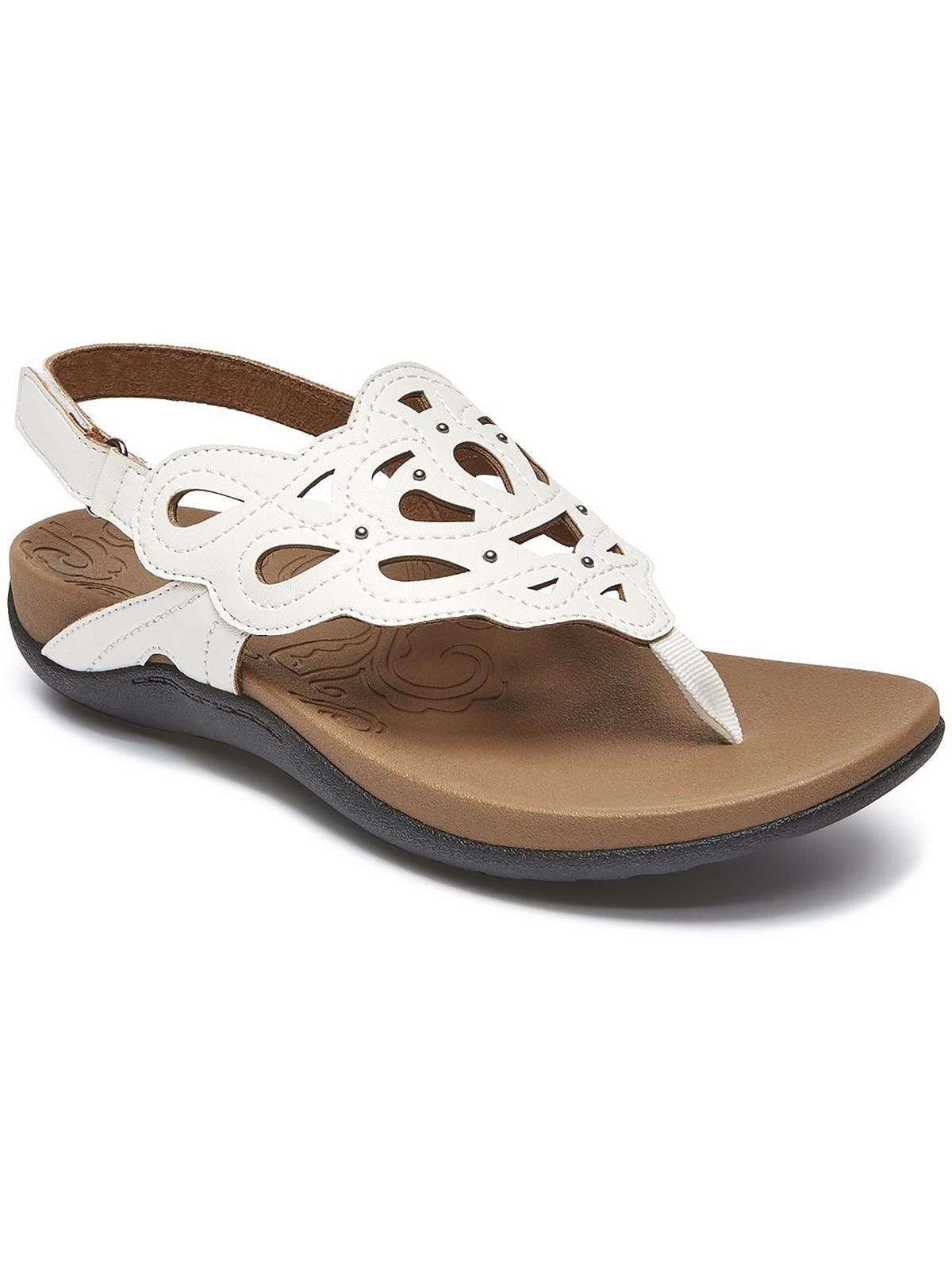 Rockport Womens Ridge Sling Patent Flat Thong Sandals